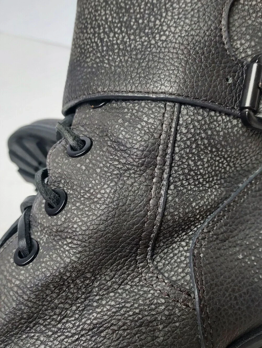 Tory Burch Boots Broome Combat Boot With Shearling Fur Lining Lace Up Booties 8